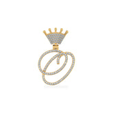 O Initial With Crown 10K Yellow Gold & Diamond Pendant